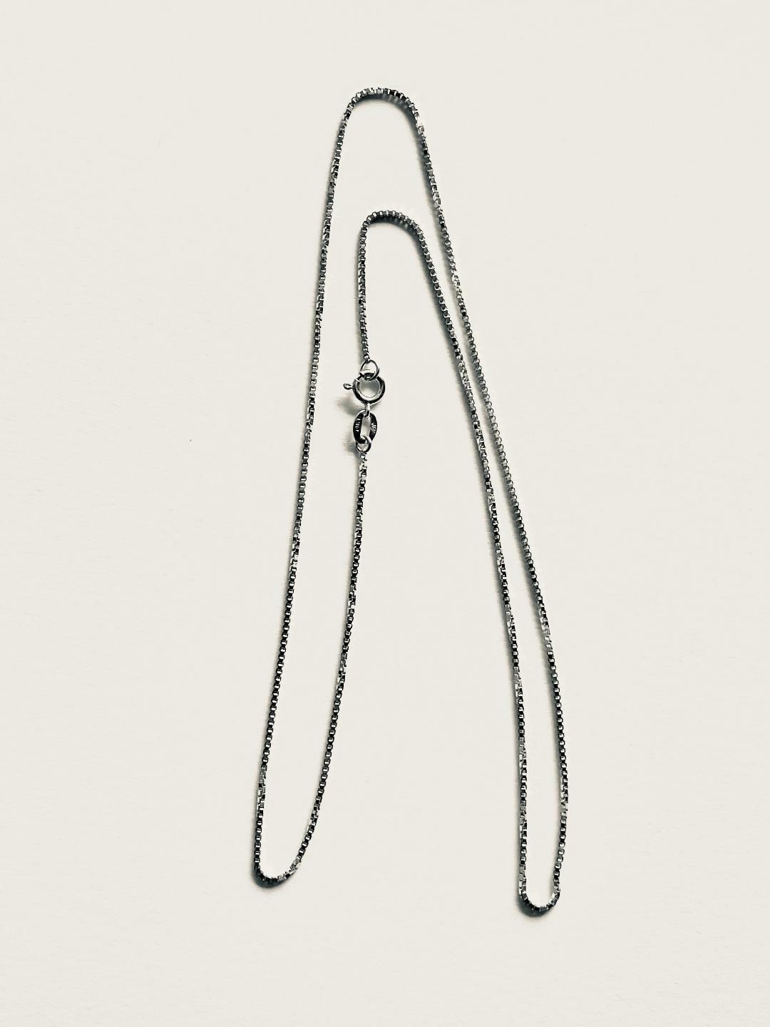 14K Solid White Gold BX-032 Box Chain W: 0.8 mm Length: 18 inches (45 CM)-15