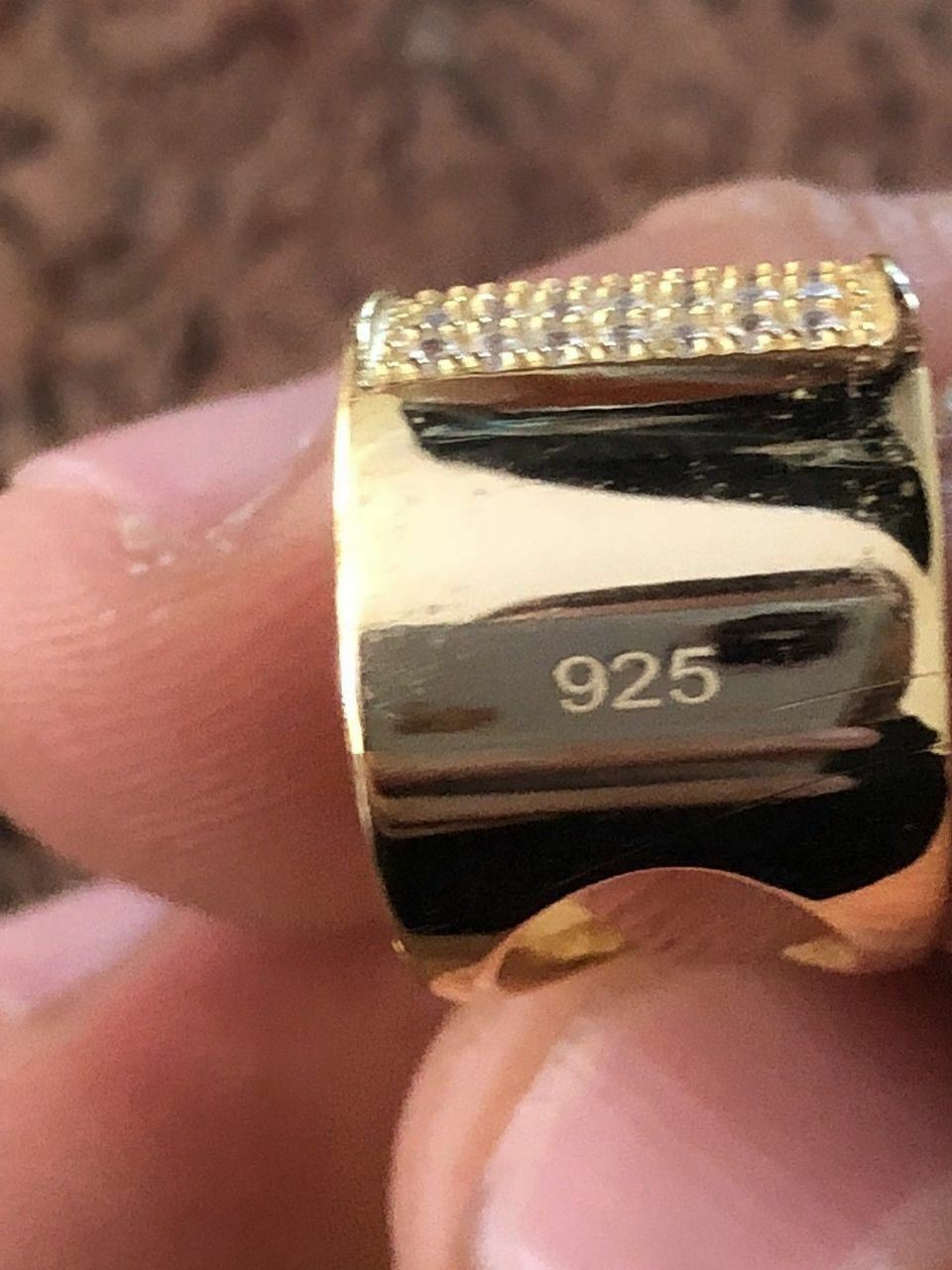 14k Gold Plated Solid 925 Silver Mens Large Cross CZ 3.25” BIG Hip Hop