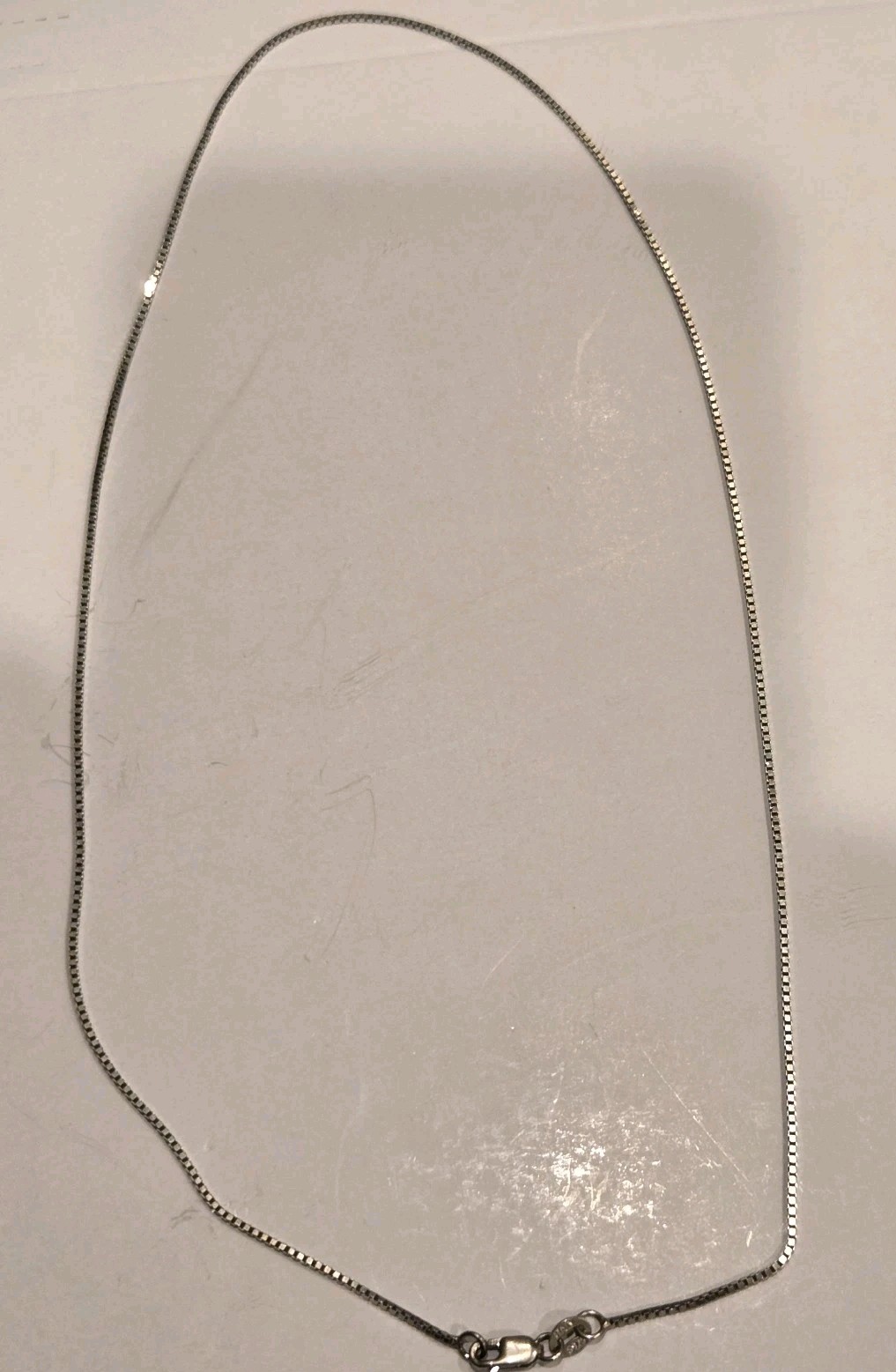 925 Sterling Silver FAS Italy 18 Inch Box Chain .8mm Width. Vinatge.