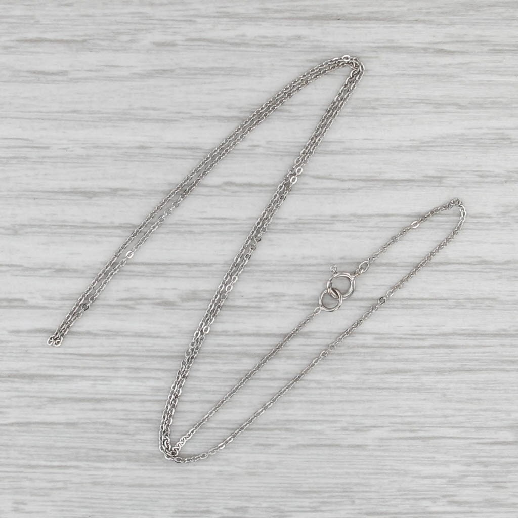 16.25″ 1.1mm Cable Chain Necklace 14k White Gold