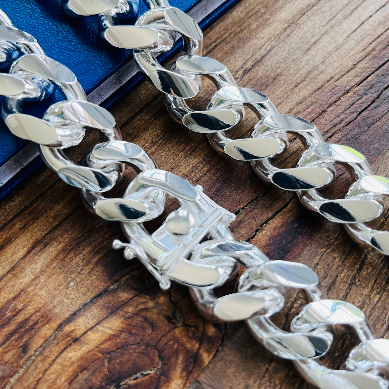Real Solid Sterling Silver Miami Cuban Mens Boys Chain Bracelet or Necklace