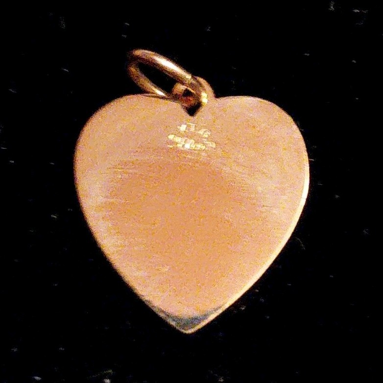 Yellow Gold Heart Charm Pendant Love Theme No Stone Yellow Gold Metal Jewelry