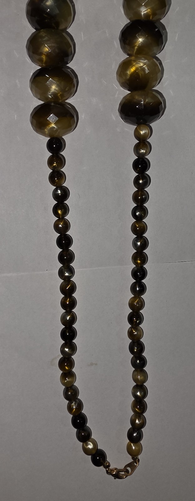 Tiger’s Eye Gemstone Round Beaded Necklace 30 inches FREE SHIPPING