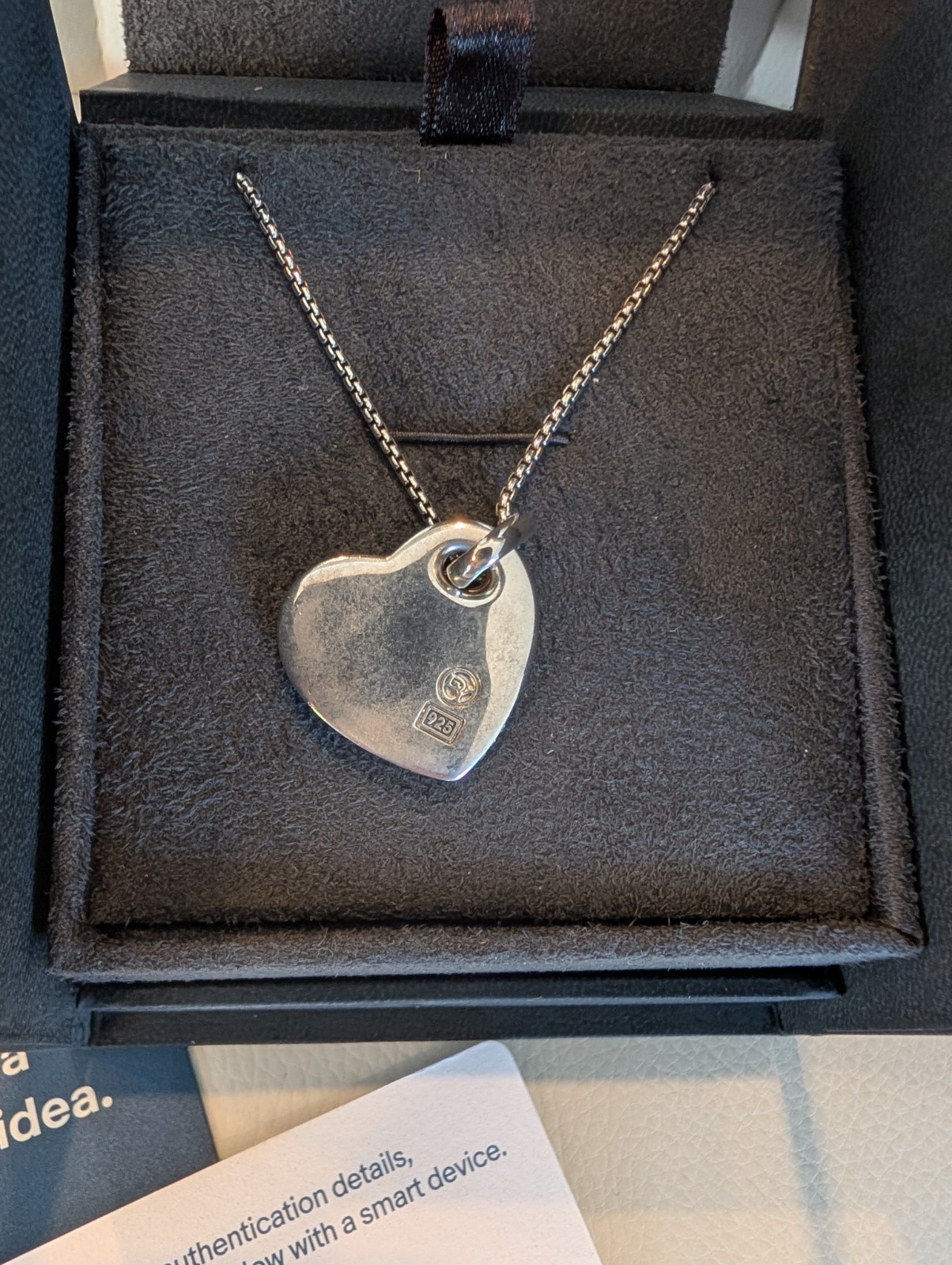 David Yurman Heart Diamond Mother Of Pearl Pendant Necklace 16-18″ Gorgeous New