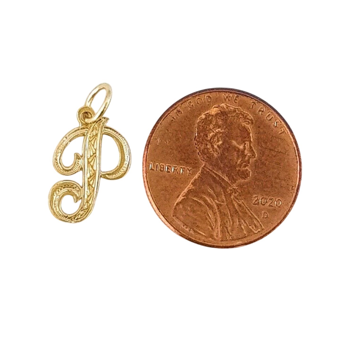 A to Z Any One 14K Yellow Gold Letter Pendant / Charm, Made in USA