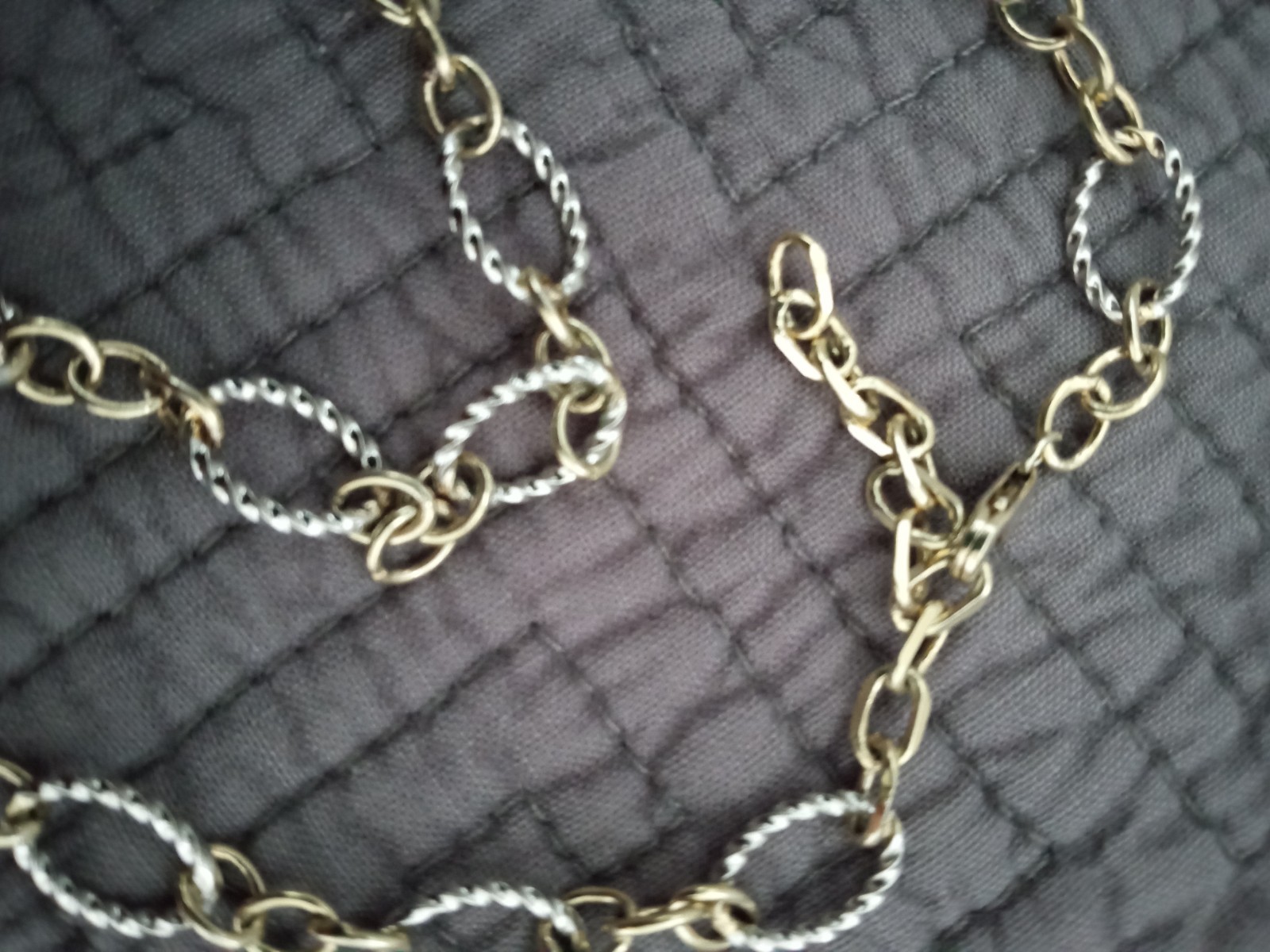 gold and silver Link Necklace Marked 681 And 925 22″