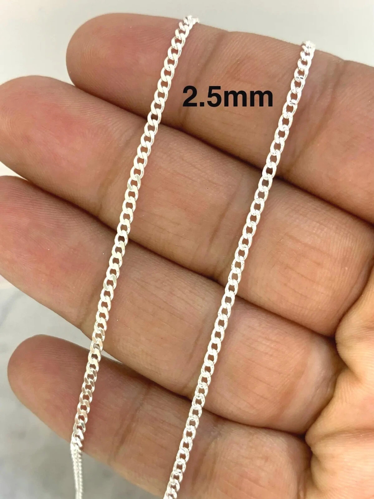 Solid 925 Sterling Real Italian Silver Cuban link Chain Necklace Men and Women