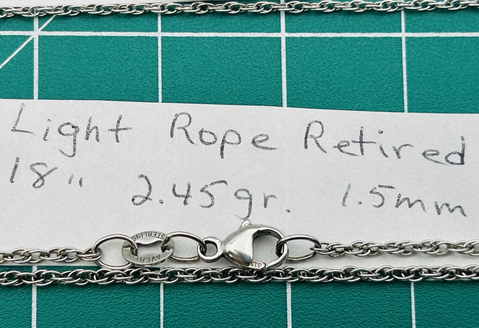 James Avery 925 Sterling Silver Rope Chains – Multiple Sizes – Sold Separately