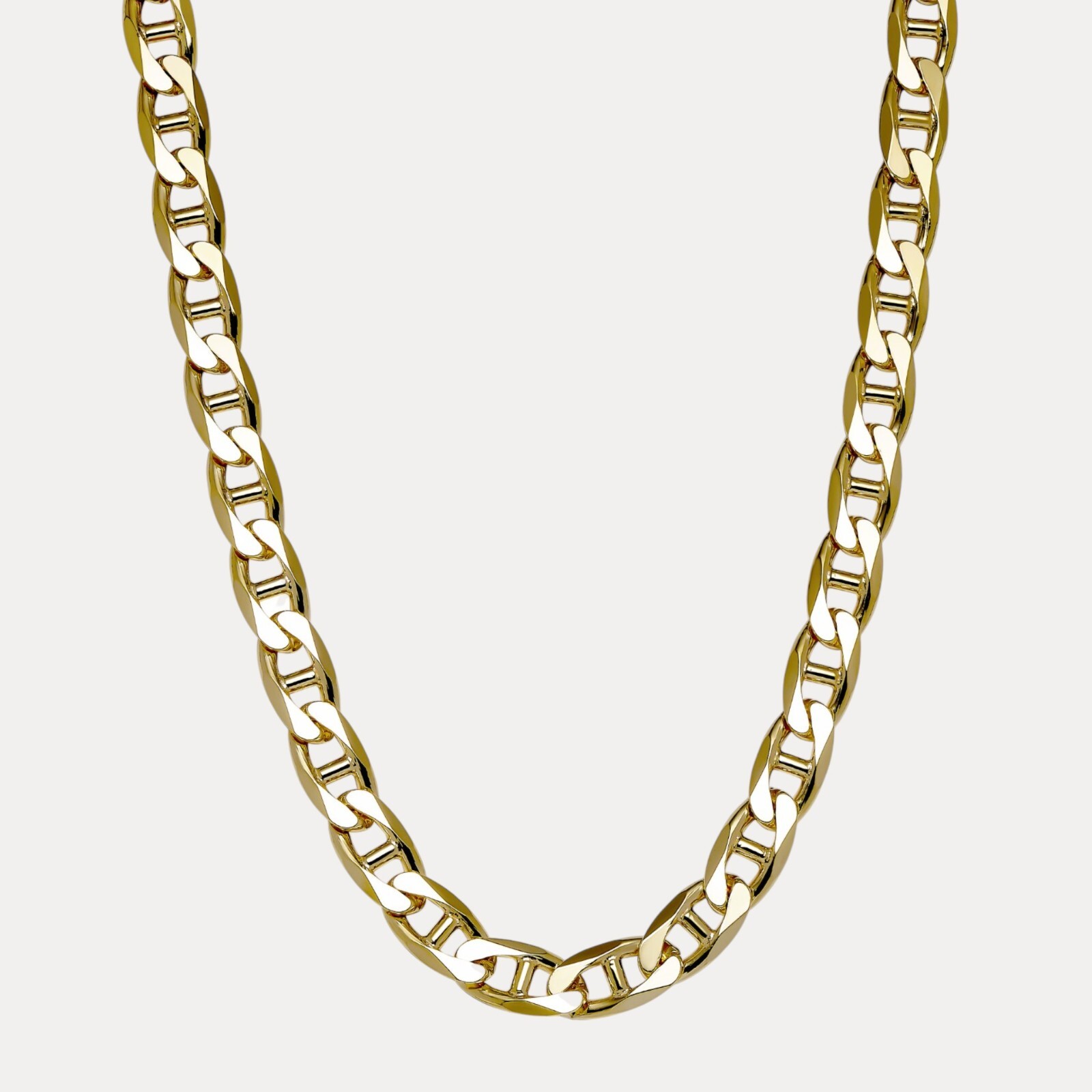 13mm Mariner Chain Necklace – Real Solid 925 Sterling Silver Or 14k Gold Vermeil
