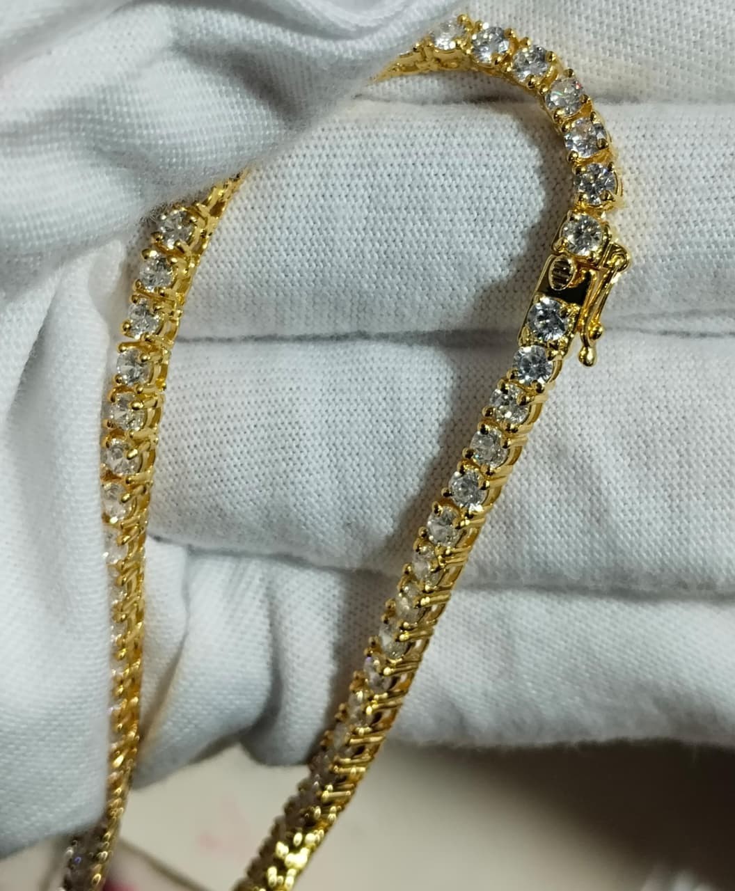 15Ct Round Cut Lab Created Diamond Gorgeous Necklace 14K Yellow Gold Plated 18′