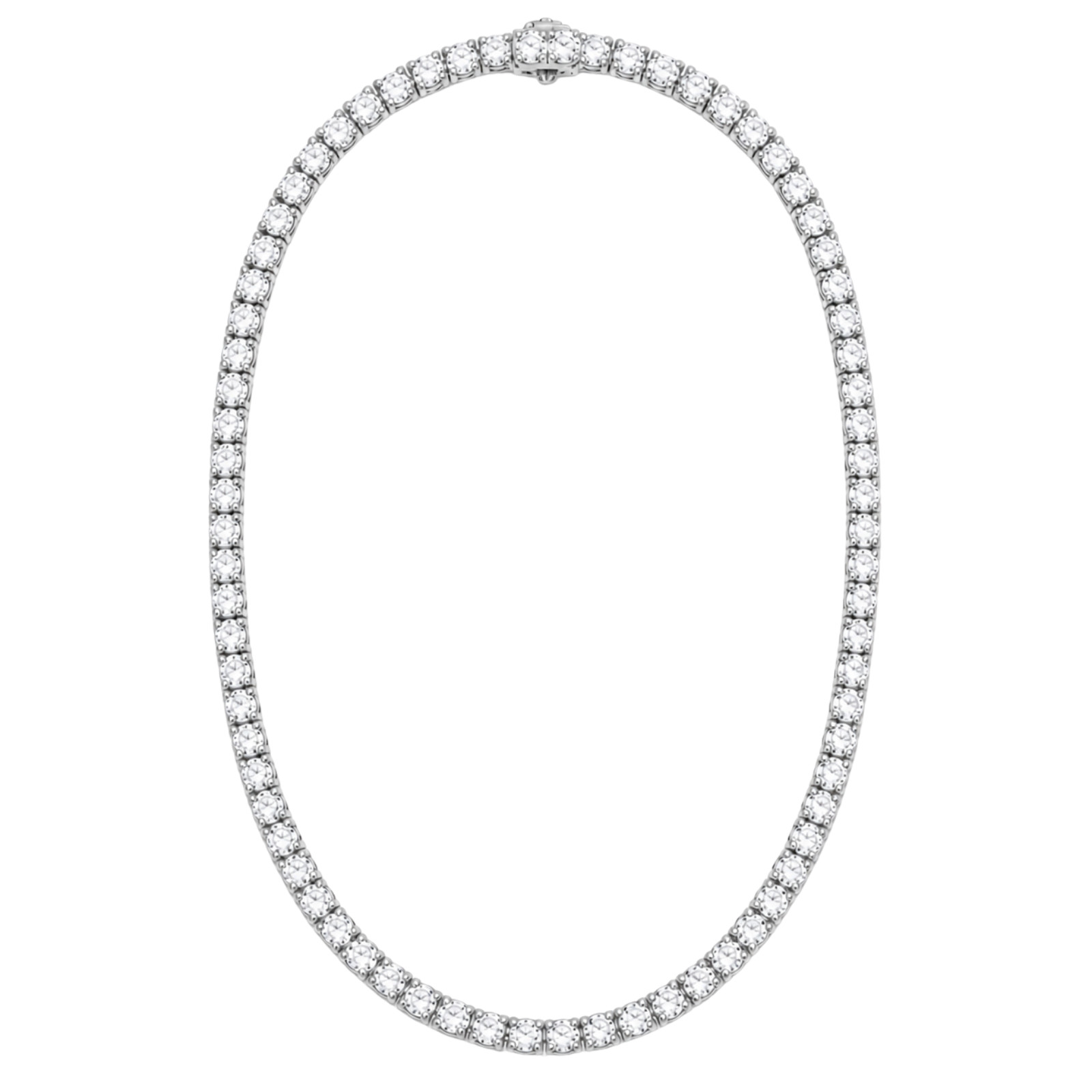 Diamonair 8 CTW Lab Grown Diamond Round Tennis Necklace 14K White Gold 18in