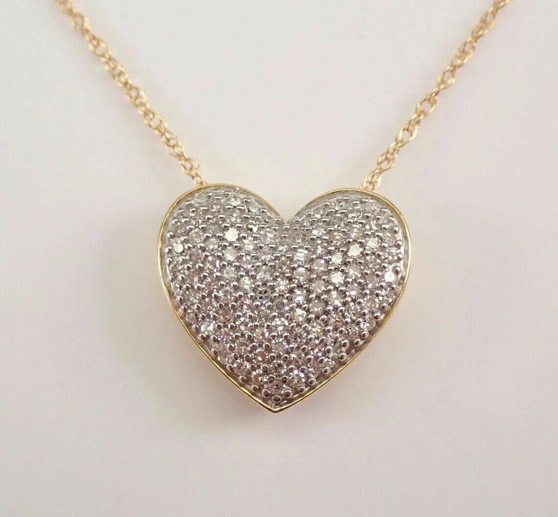 2.50Ct Round Cut Lab-Created Diamond Cluster Heart Pendant 14k Yellow Gold Over
