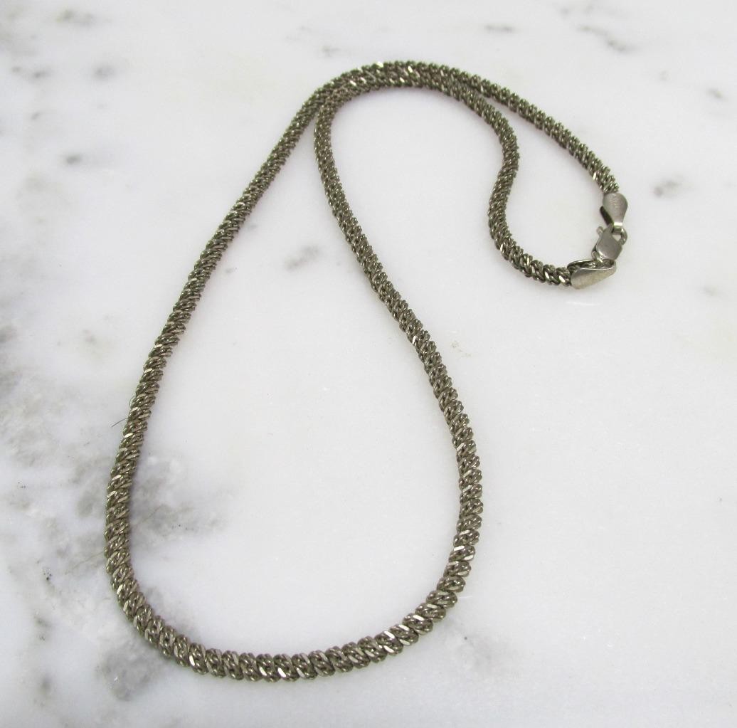 Vintage Sterling Silver Popcorn Chain Necklace ~ 18″ ~ 14grams ~ 11-A594