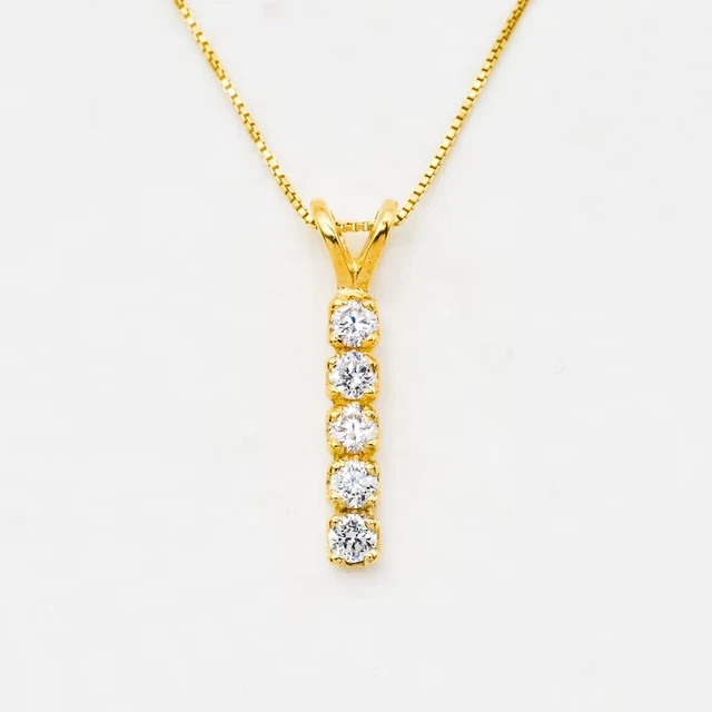 Women Round Cut pendant Chain 14K Yellow Gold Plated 1.50Ct Lab Grown Diamond