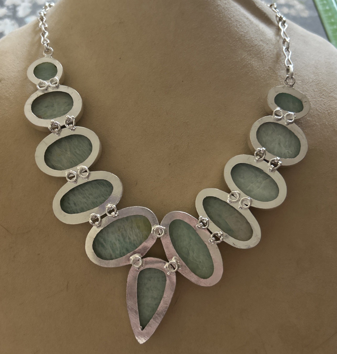 Sterling silver Amazonite 18 inch gemstone necklace