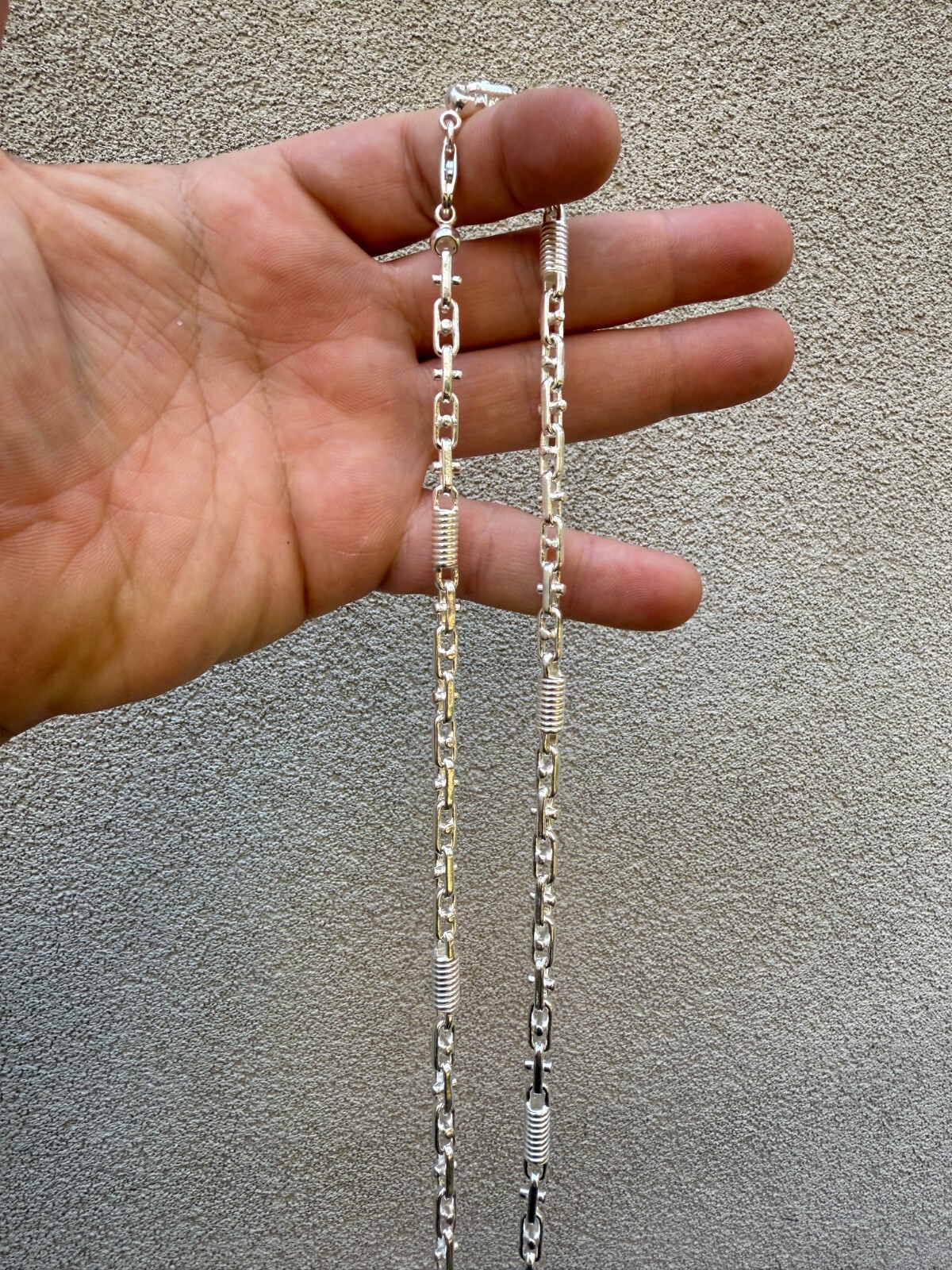 Real 925 Sterling Silver Handmade 5mm Spring Barrel Bullet Rolo Chain Necklace