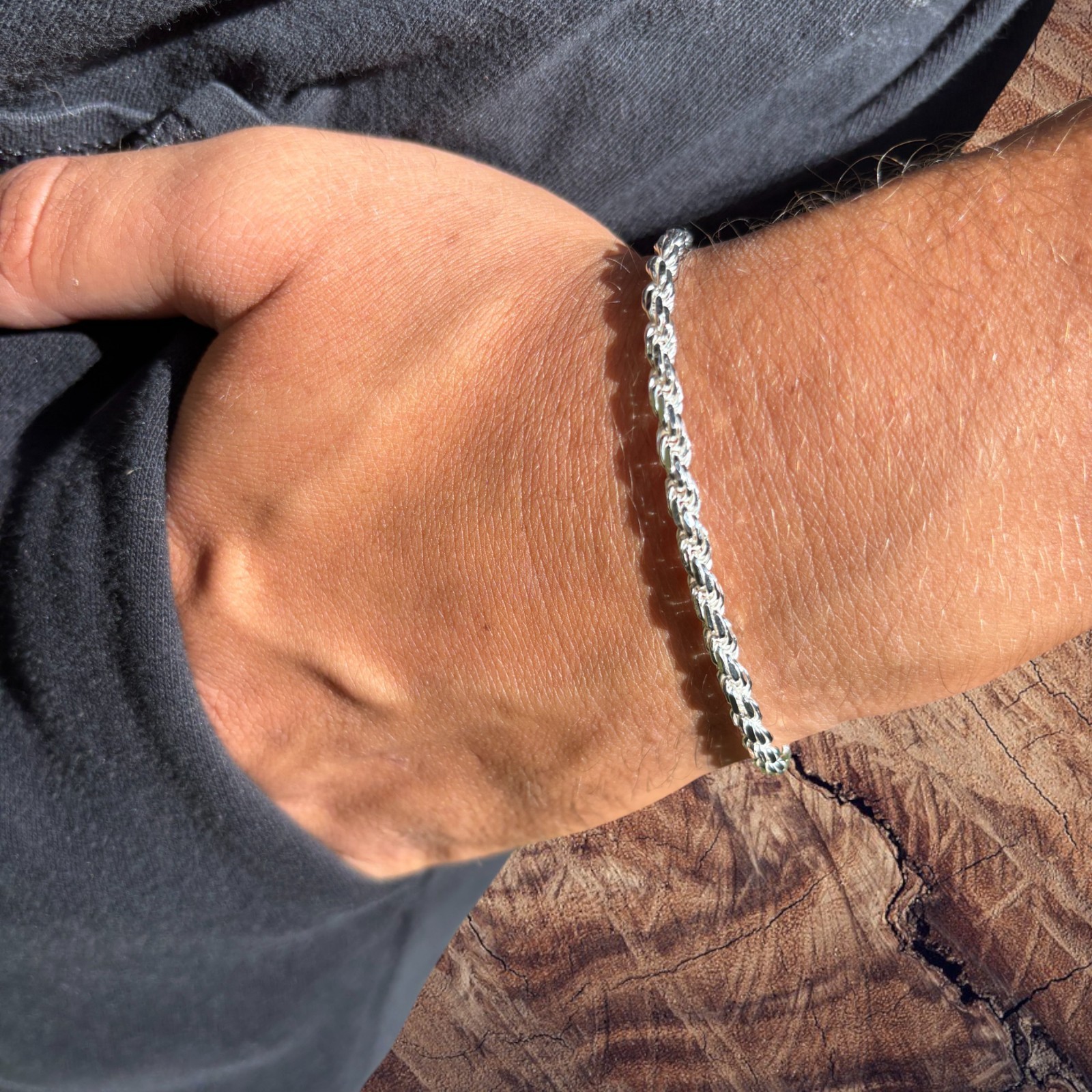 4mm Diamond Cut Rope Bracelet – Solid 925 Sterling Silver Or 14k Gold Vermeil