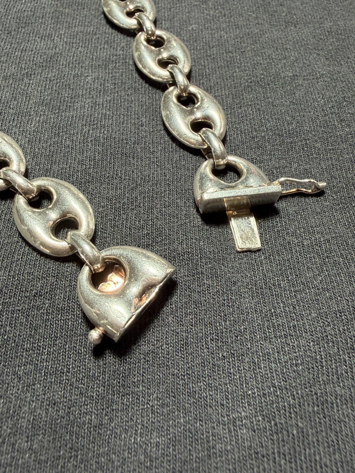 Solid Sterling Silver puff mariner Link Chain Heavy – 105 Grams 21in vintage 90s