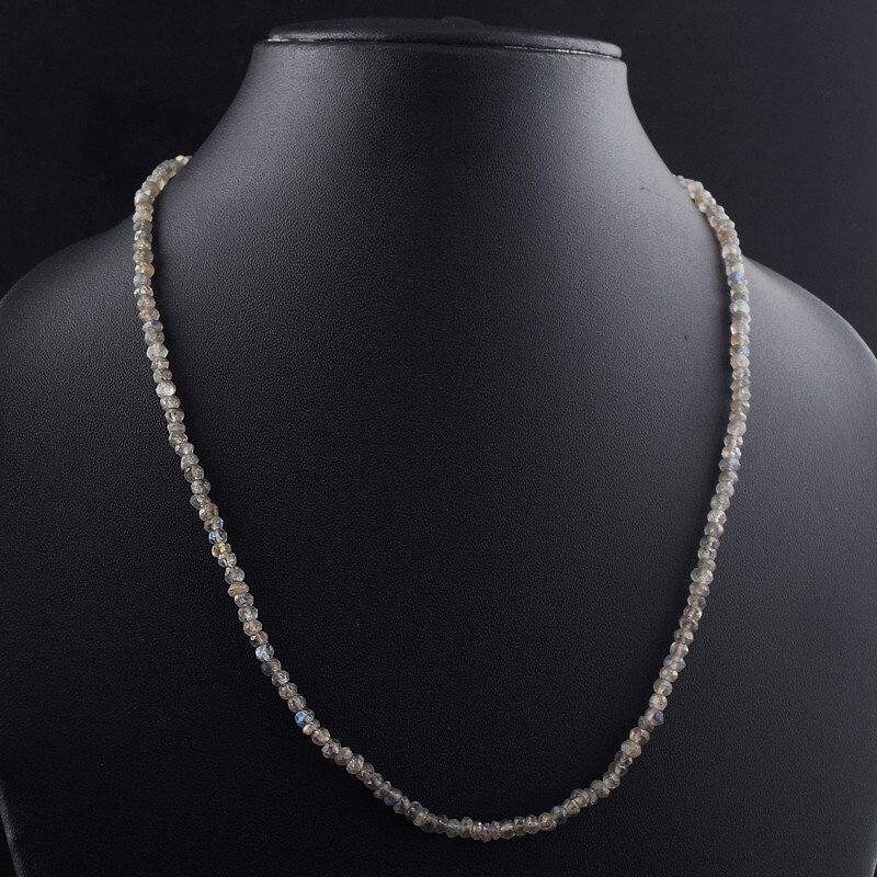 Amazing Flash Labradorite Amazing Cut 57.00 Cts Beaded Women Necklace AK 63 E586