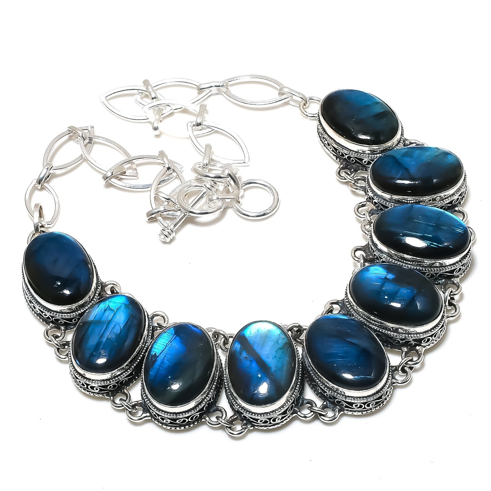 Labradorite Gemstone Handmade 925 Solid Silver Necklace Jewelry Gifts For Love