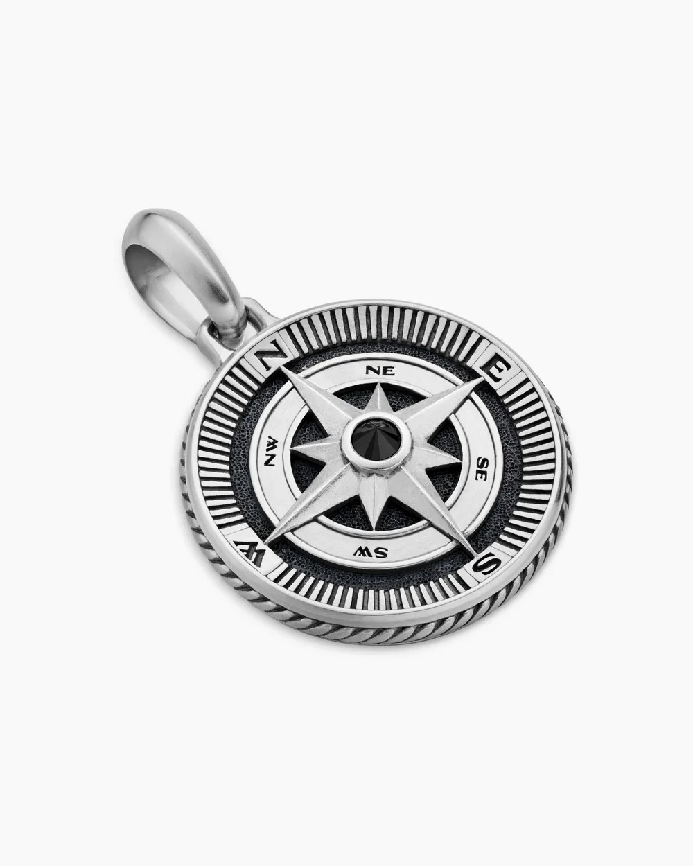 DAVID YURMAN SS MARITIME COMPASS DIAMOND AMULET PENDANT
