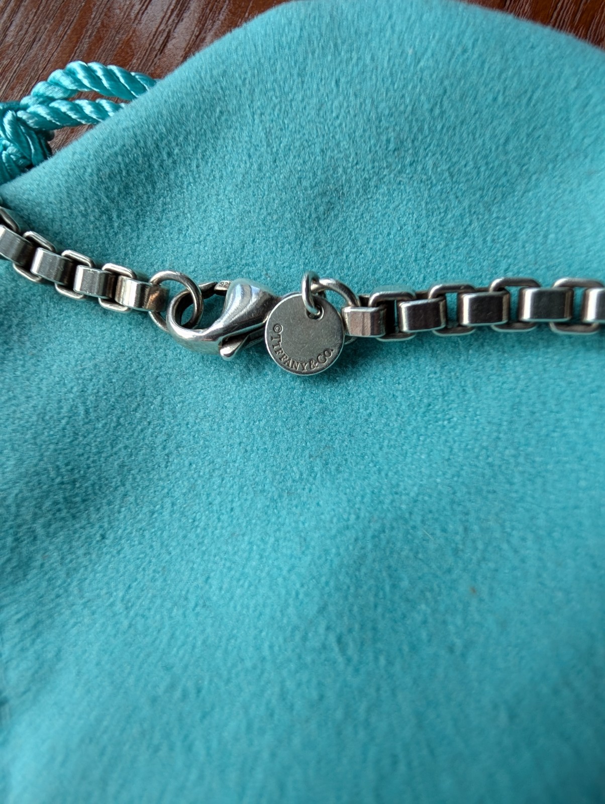 20” Tiffany & Co Venetian Box Link Necklace Chain in Sterling Silver
