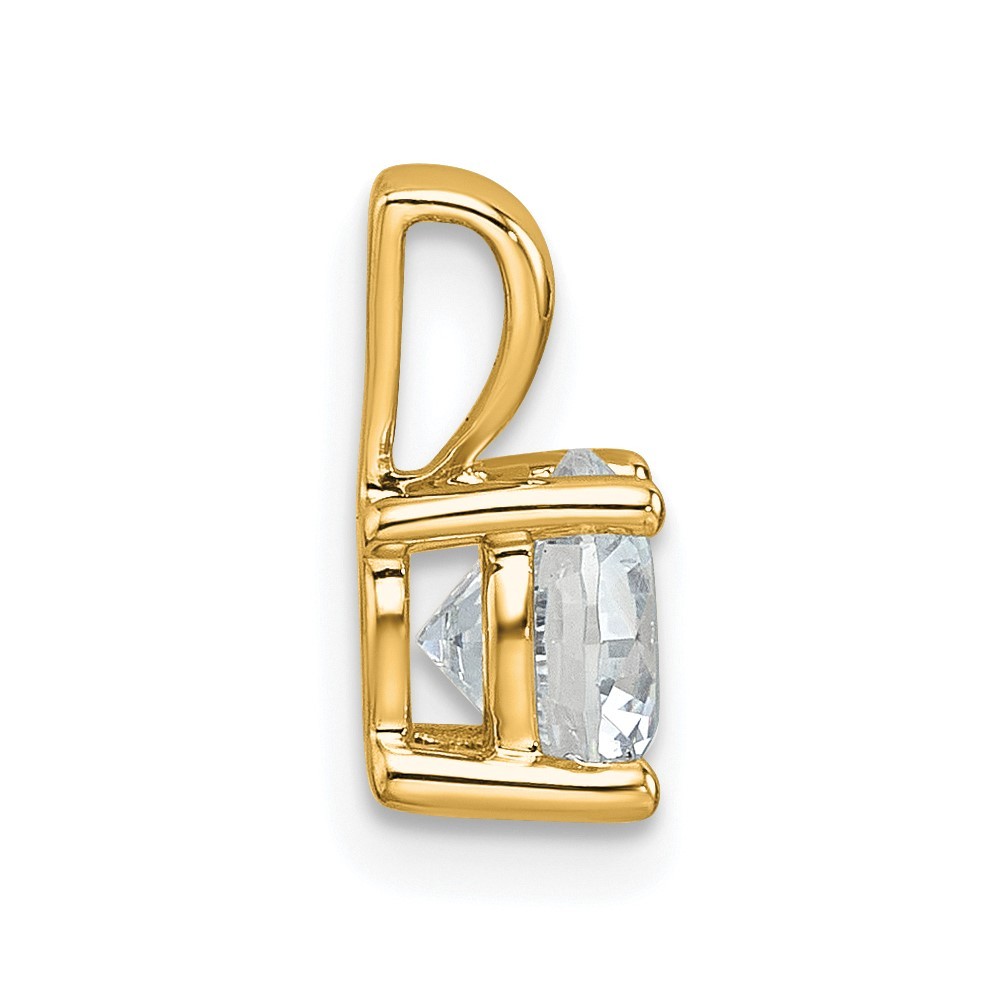 14k Yellow Gold 1 Ct Round Cut Lab Grown Diamond VS/SI+ G+ Four Prong Pendant