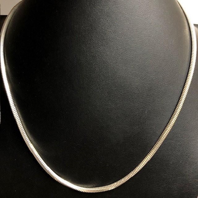 B0170 MILOR Sterling Silver 925 Squared snake Chain Necklace 20″ 16.1grams