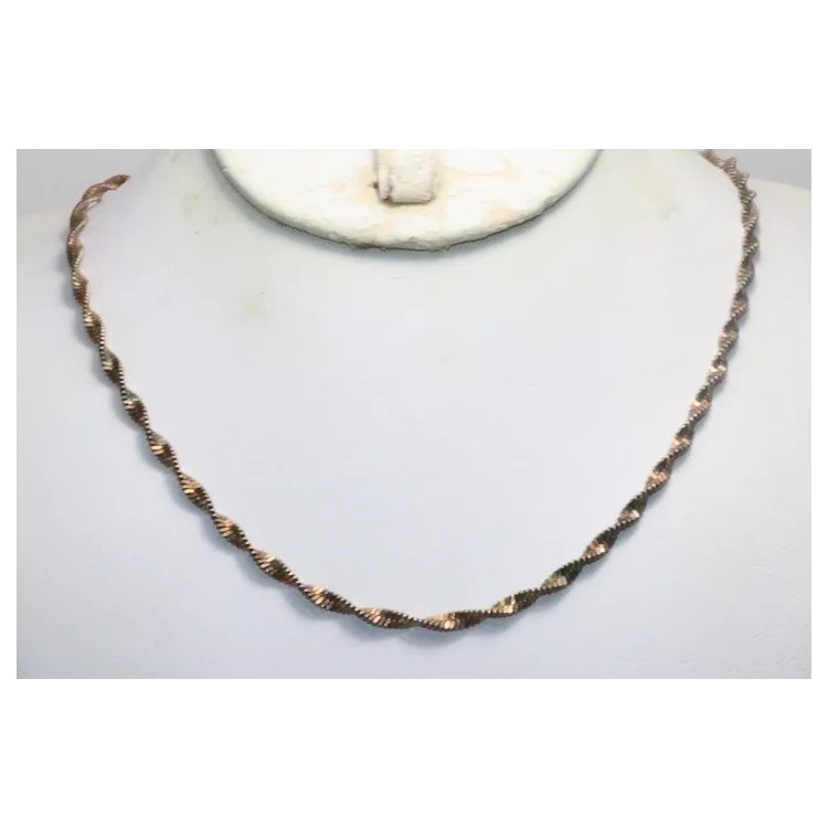 Vintage Sterling Silver 18 Inch Singapore Chain Necklace