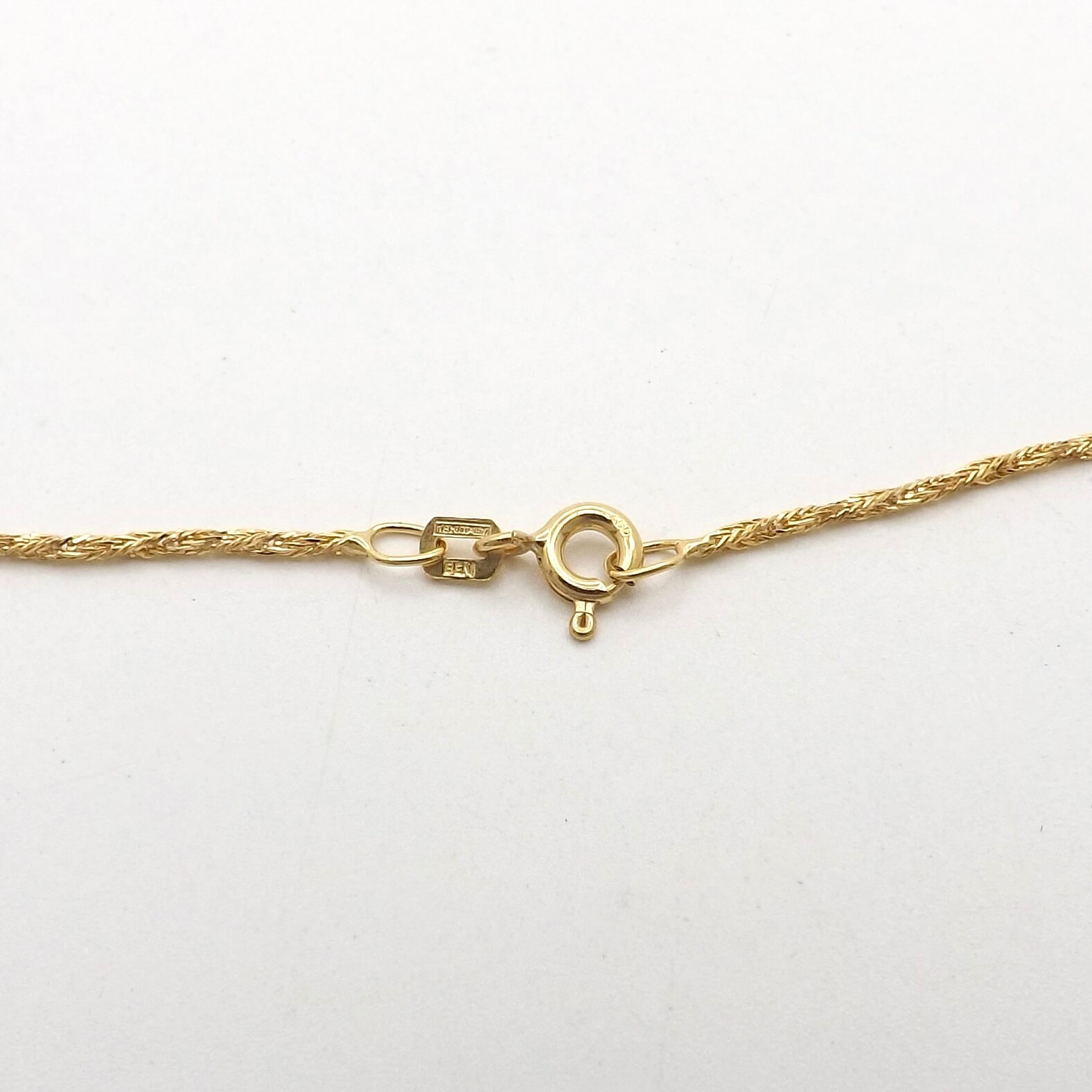 18k Gold Twisted Spiga Wheat Link Pendant Chain Necklace Italy 750 29in Sparkly