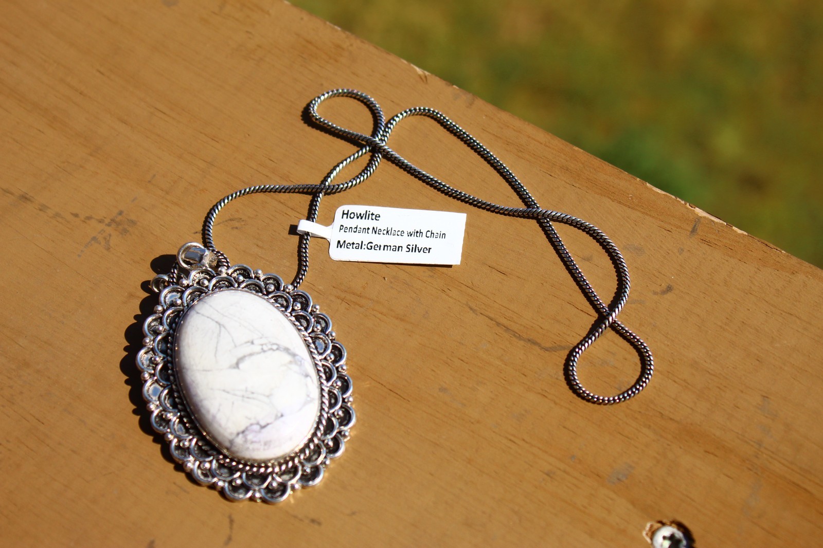 Howlite Necklace set in German Silver