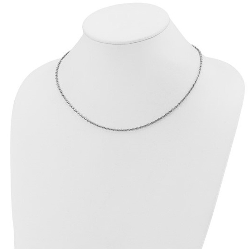 2.6mm Platinum Diamond Cut Solid Cable Chain PT950 16″ 18″ 20″ 24″ 30″