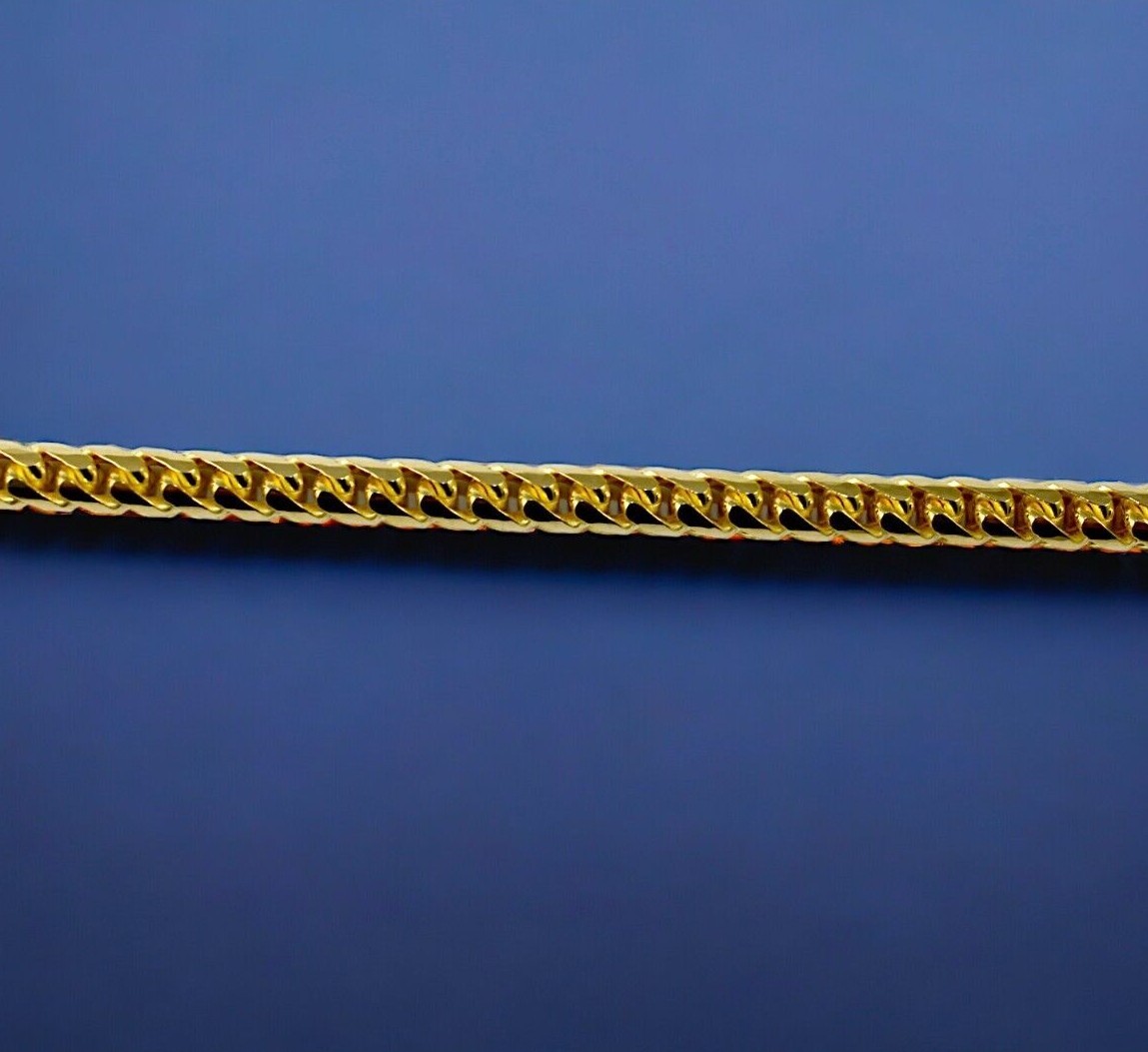 14K Yellow Gold SOLID Franco Round Box Necklace Bracelet Chain 1mm-6mm 7″-30″