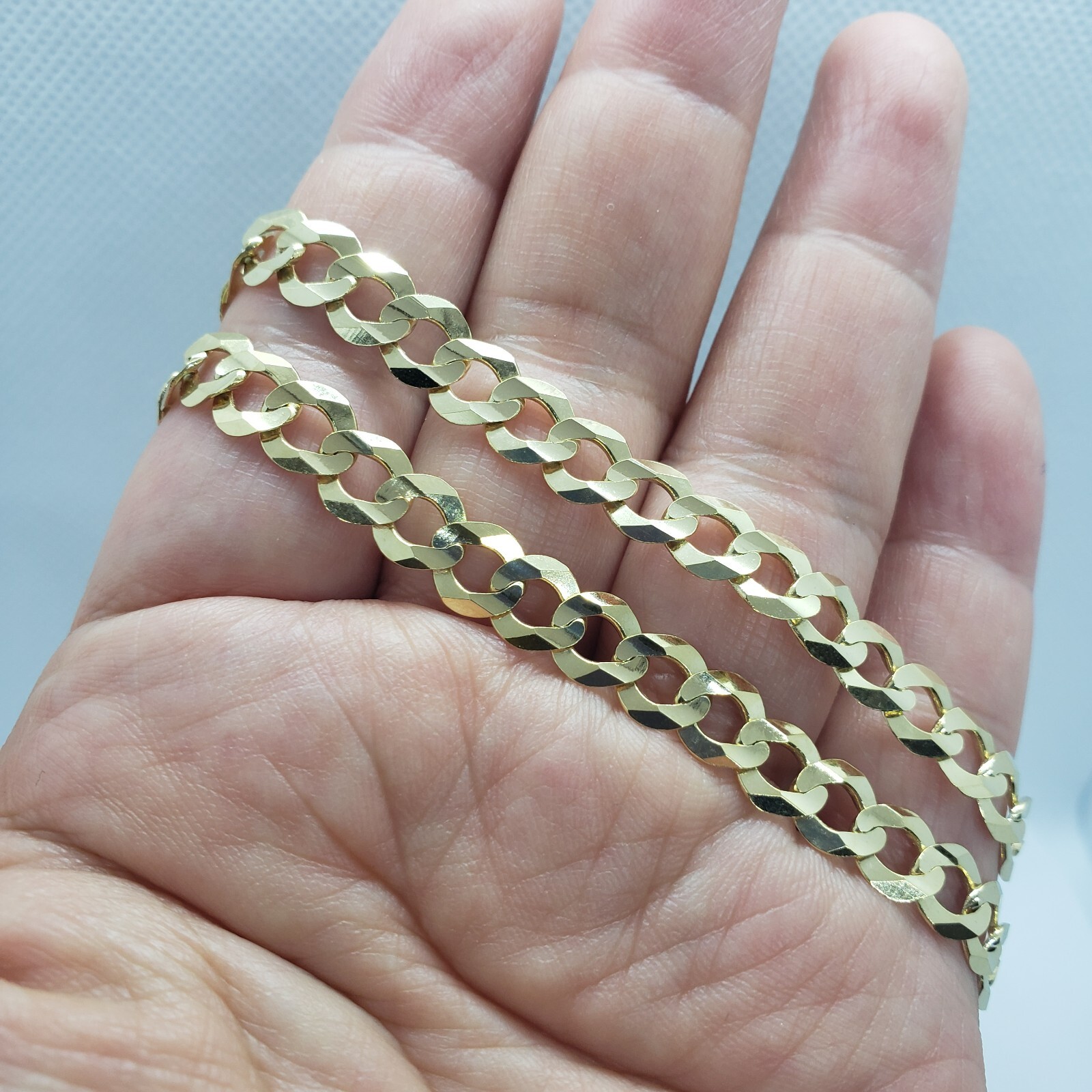 10K Authentic Solid Yellow Gold Cuban Chain Necklace 2mm-10mm Size 16″~30″