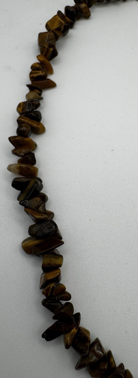 Marsala Manufacturing Tiger’s Eye Beaded Sterling Silver 925 Hope Necklace 16″