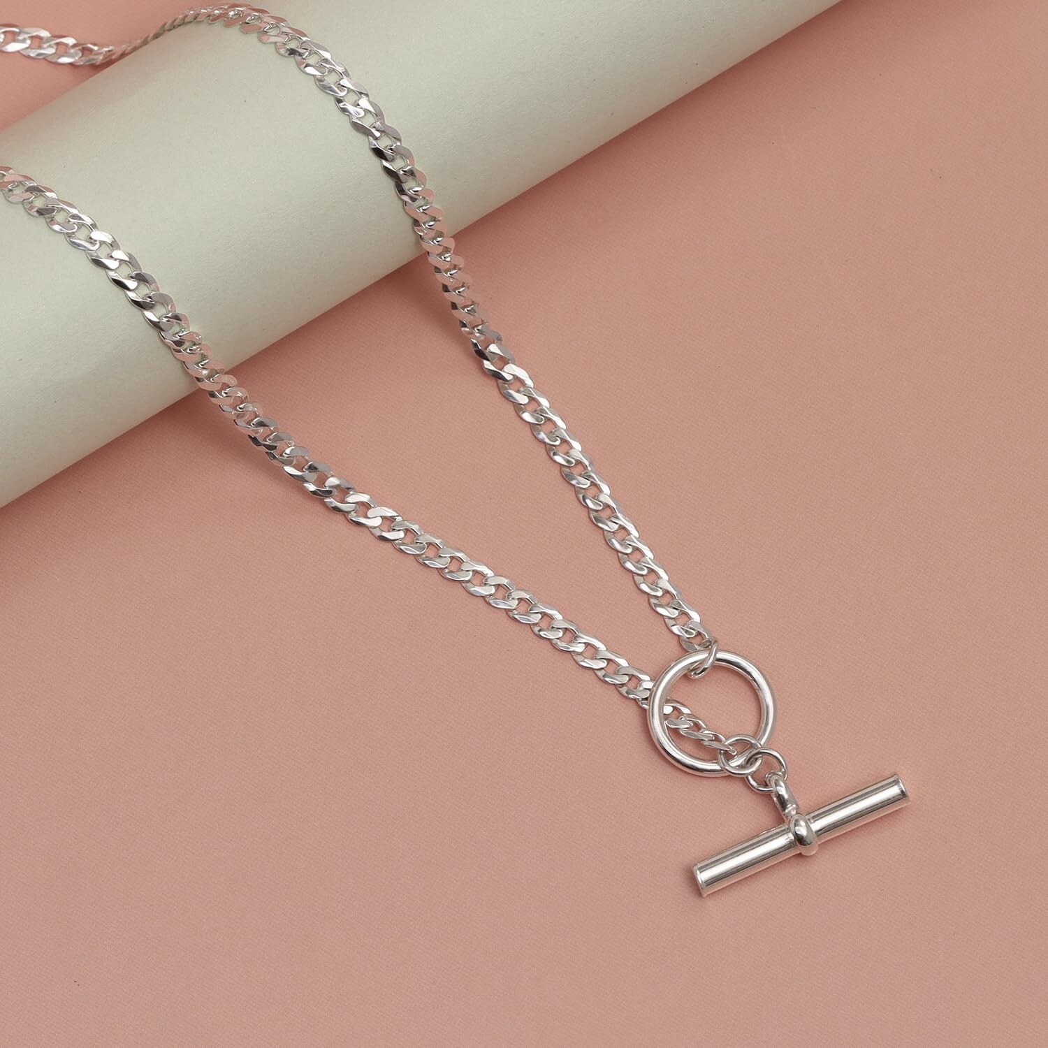 925 Sterling Silver Adjustable Toggle Clasp Lariat Y Necklace for Women 20 In