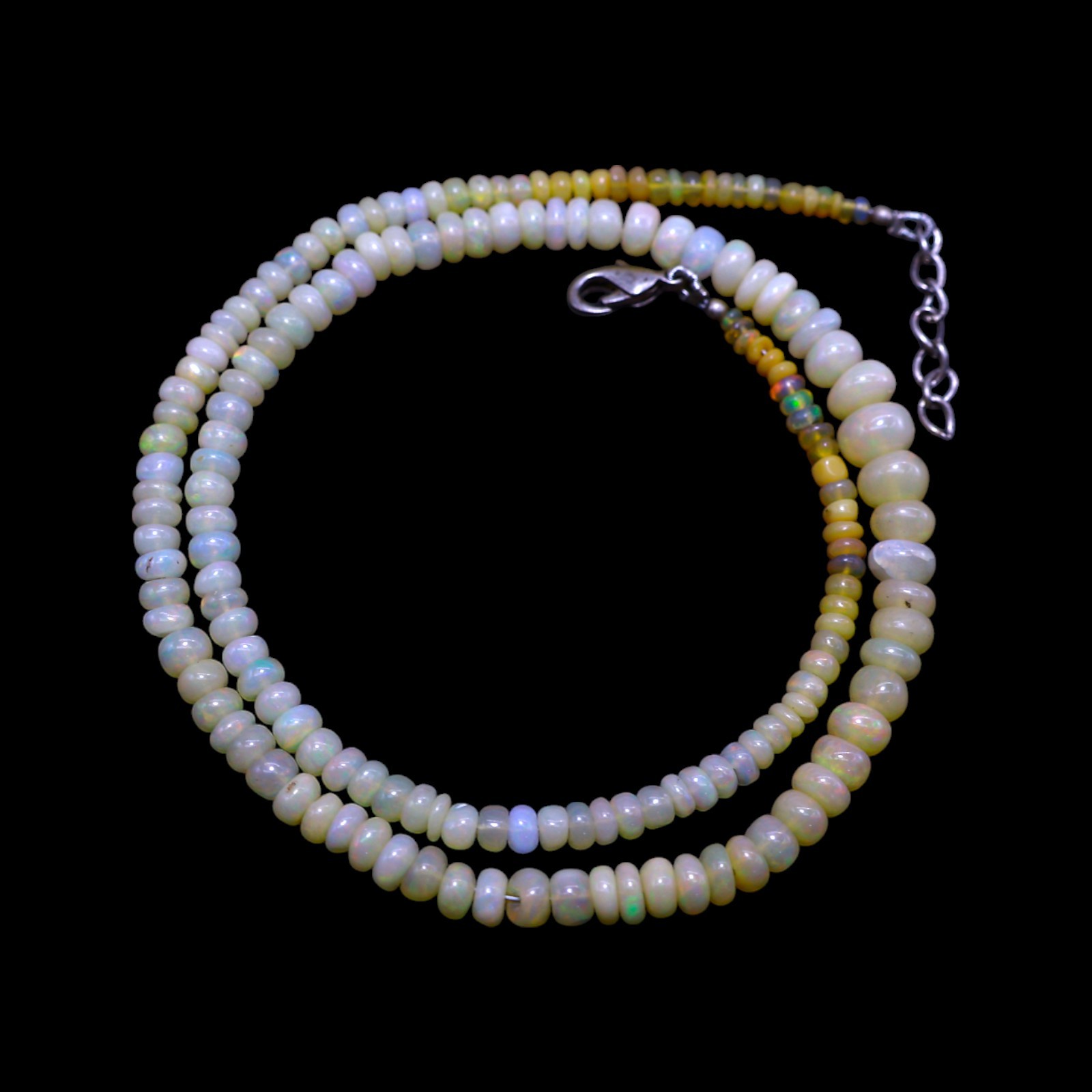 Smooth Fire Opal Beaded Not Applicable Rondelle Artisan Trendy Handmade Necklace