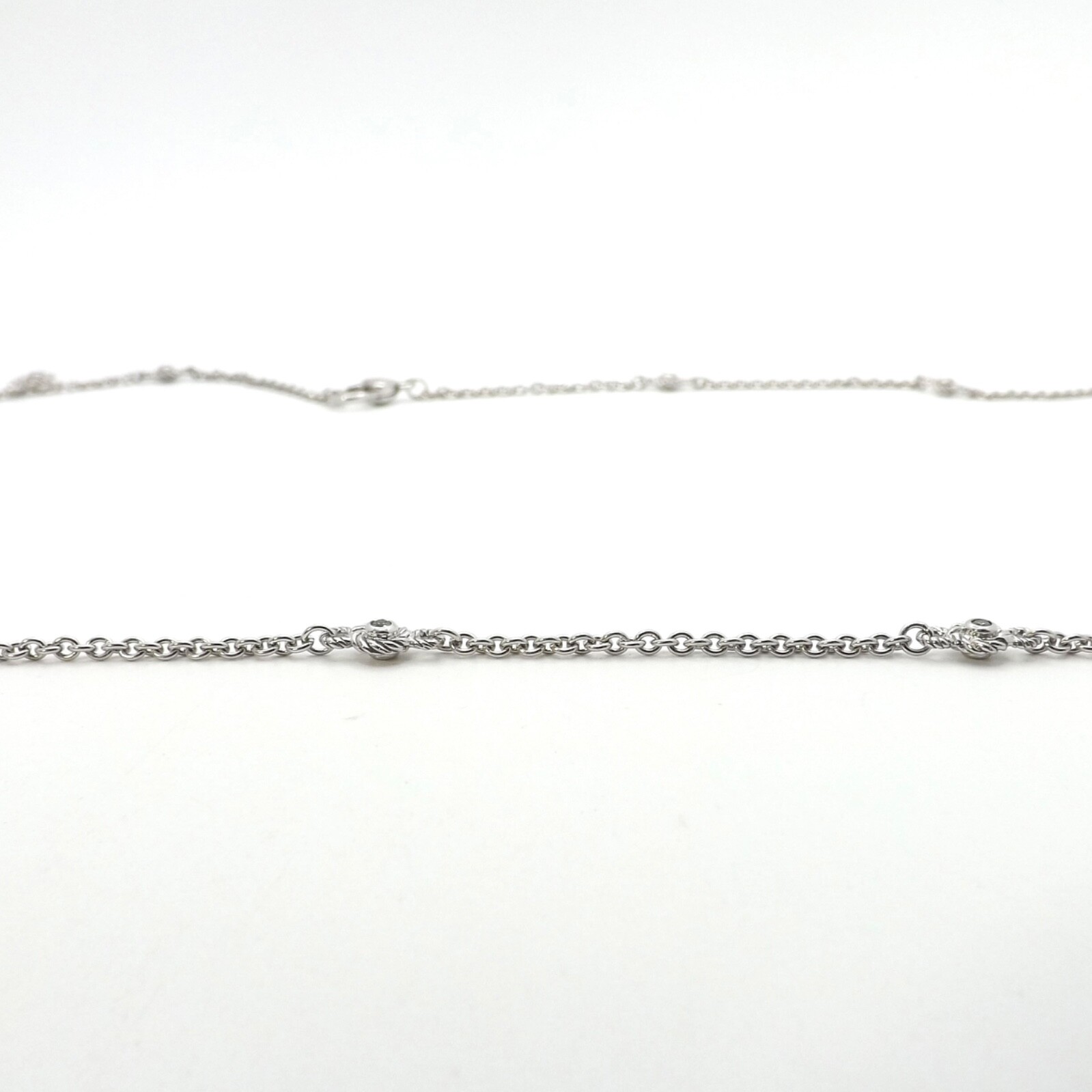 Judith Ripka Sterling Silver Floating Stones by the Yard Necklace 36in or 18 New
