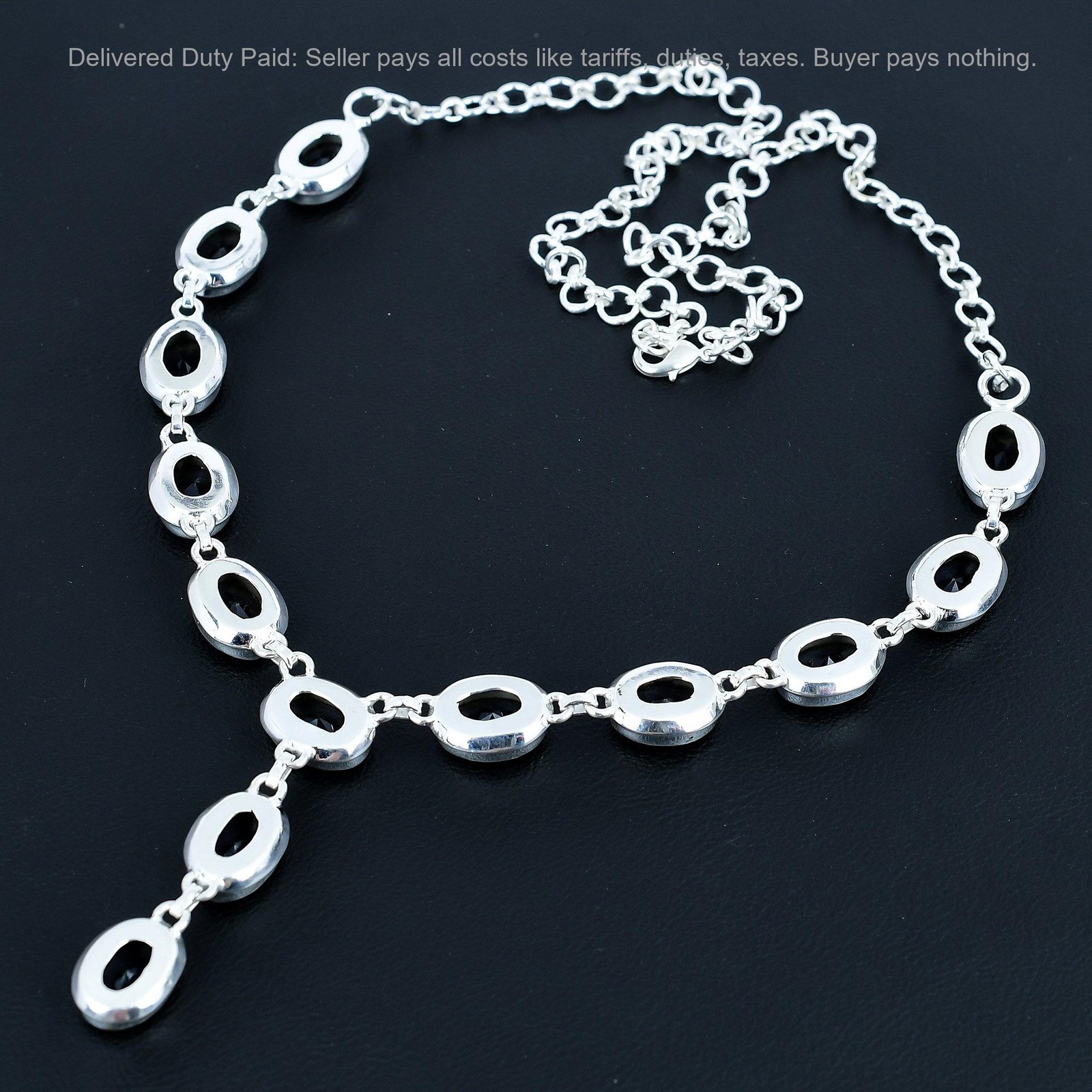 925 Silver African Amethyst Stone Birthday Trendy Anniversary New Chain Necklace