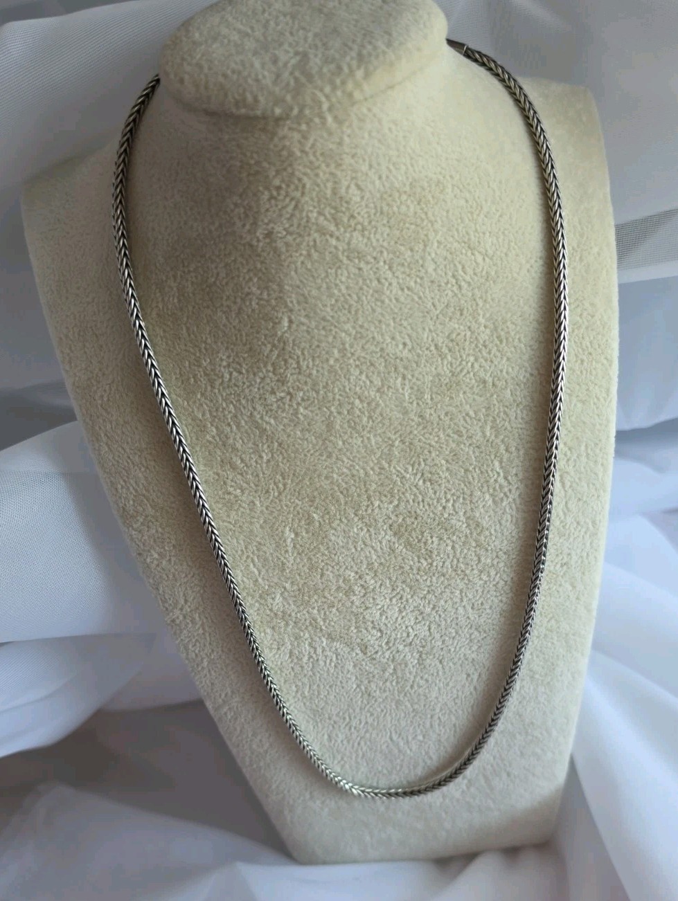 BA Suarti Sterling Silver 4mm Foxtail Spiga Wheat Toggle Necklace 20″ ~ 30g