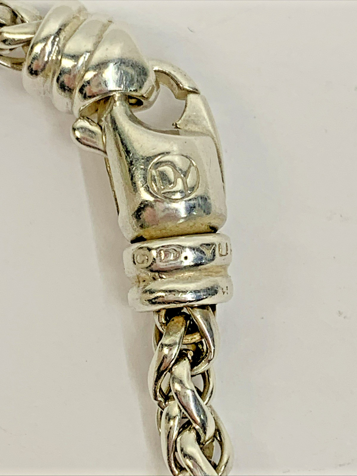David Yurman Signed 925 Sterling Silver 4mm Wheat Weave Chain Necklace 16″ 23.5g
