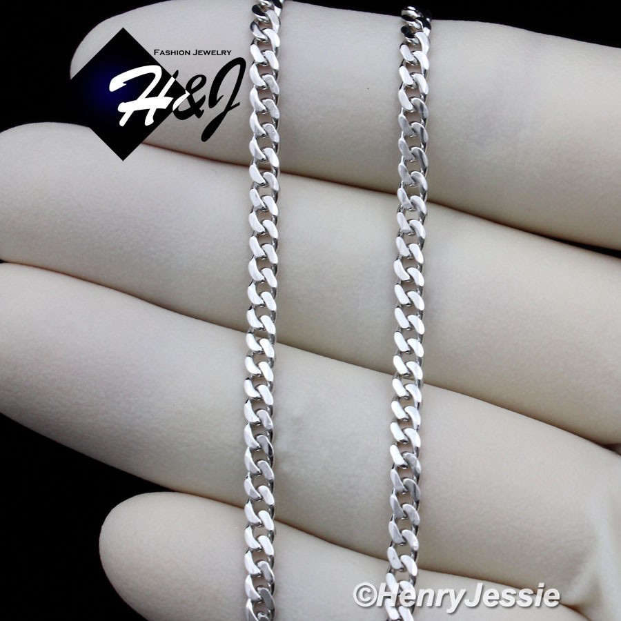 18″20″22“24″MEN 925 STERLING SILVER 3MM MIAMI CUBAN CURB LINK CHAIN NECKLACE*N25
