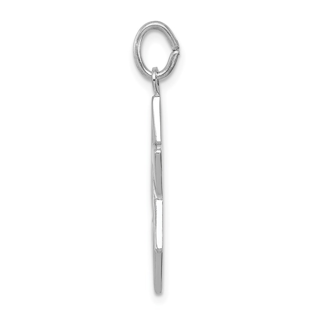 Rhodium Plated Sterling Silver Star of David Pendant, 19x21mm (3/4 In)