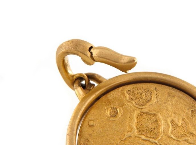 David Yurman Earth and Moon Duality Amulet Unisex Pendant 18kt Yellow Gold 1.25″