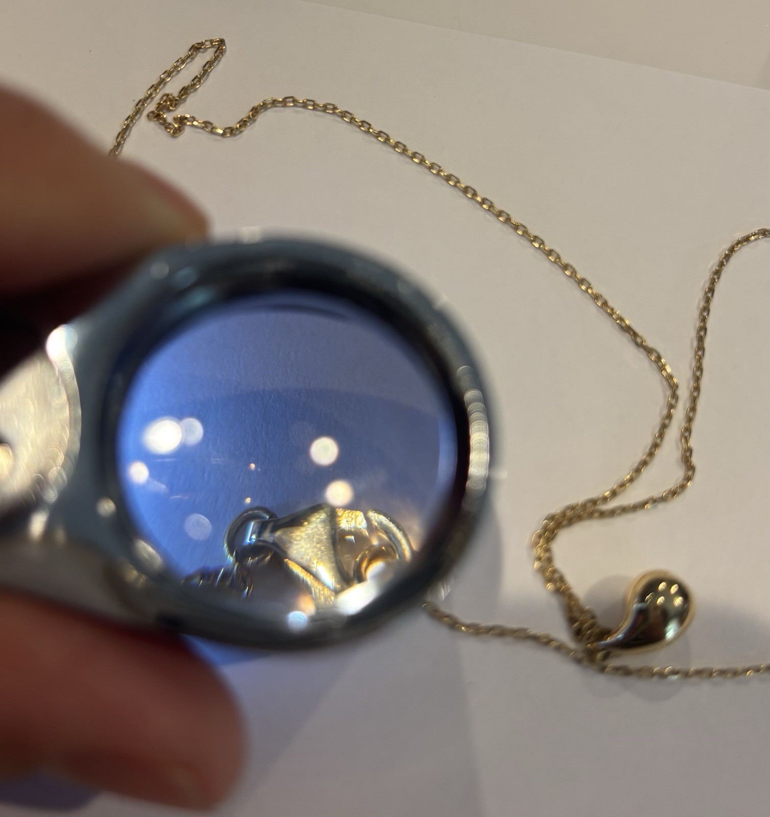 18k Real Gold Teardrop Pendant Necklace