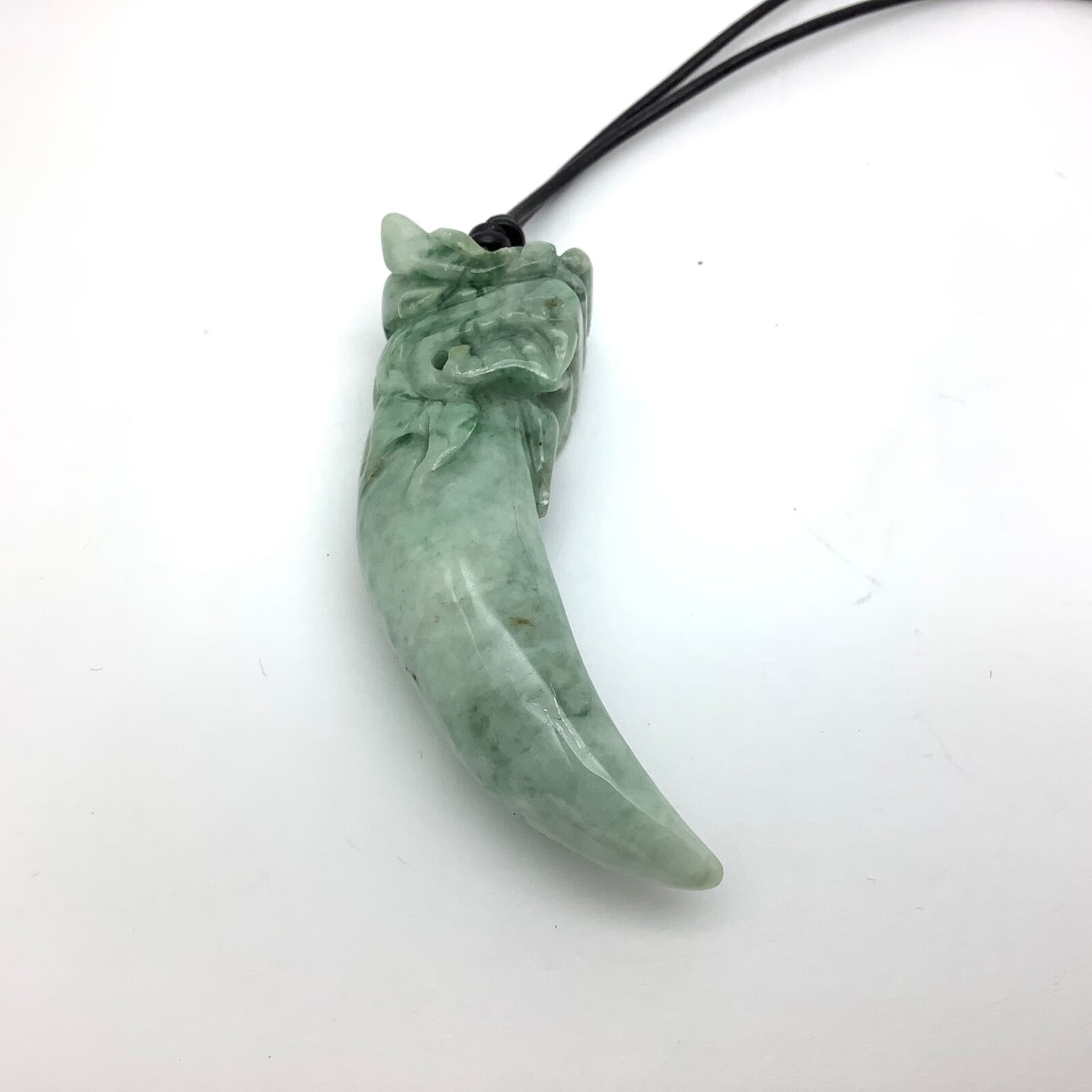 Burmese Jade Dragon Tooth Pendant Green Jadeite Jade Necklace Burma Myanmar