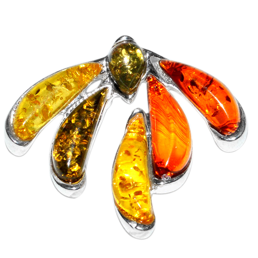 5.2g Authentic Baltic Amber 925 Sterling Silver Pendant Jewelry N-A409