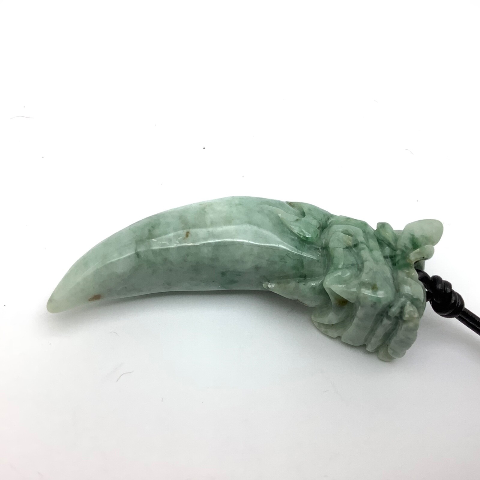 Burmese Jade Dragon Tooth Pendant Green Jadeite Jade Necklace Burma Myanmar