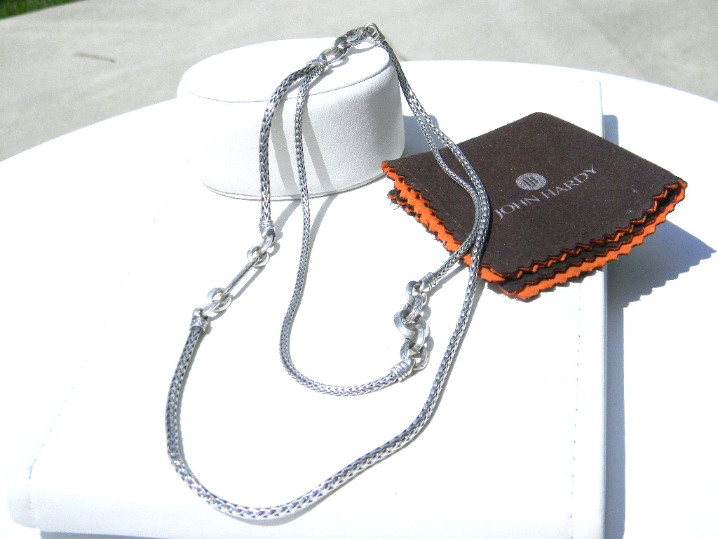 John Hardy Sterling Circle Disc Station Necklace