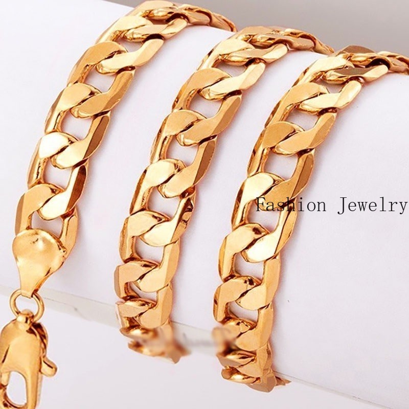 Solid 18K Yellow Gold 20″ Wide 5mm Curb Link Chain Necklace